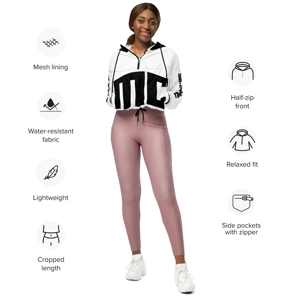 M.C. Studio Black & White 02 Women’s Cropped Windbreaker