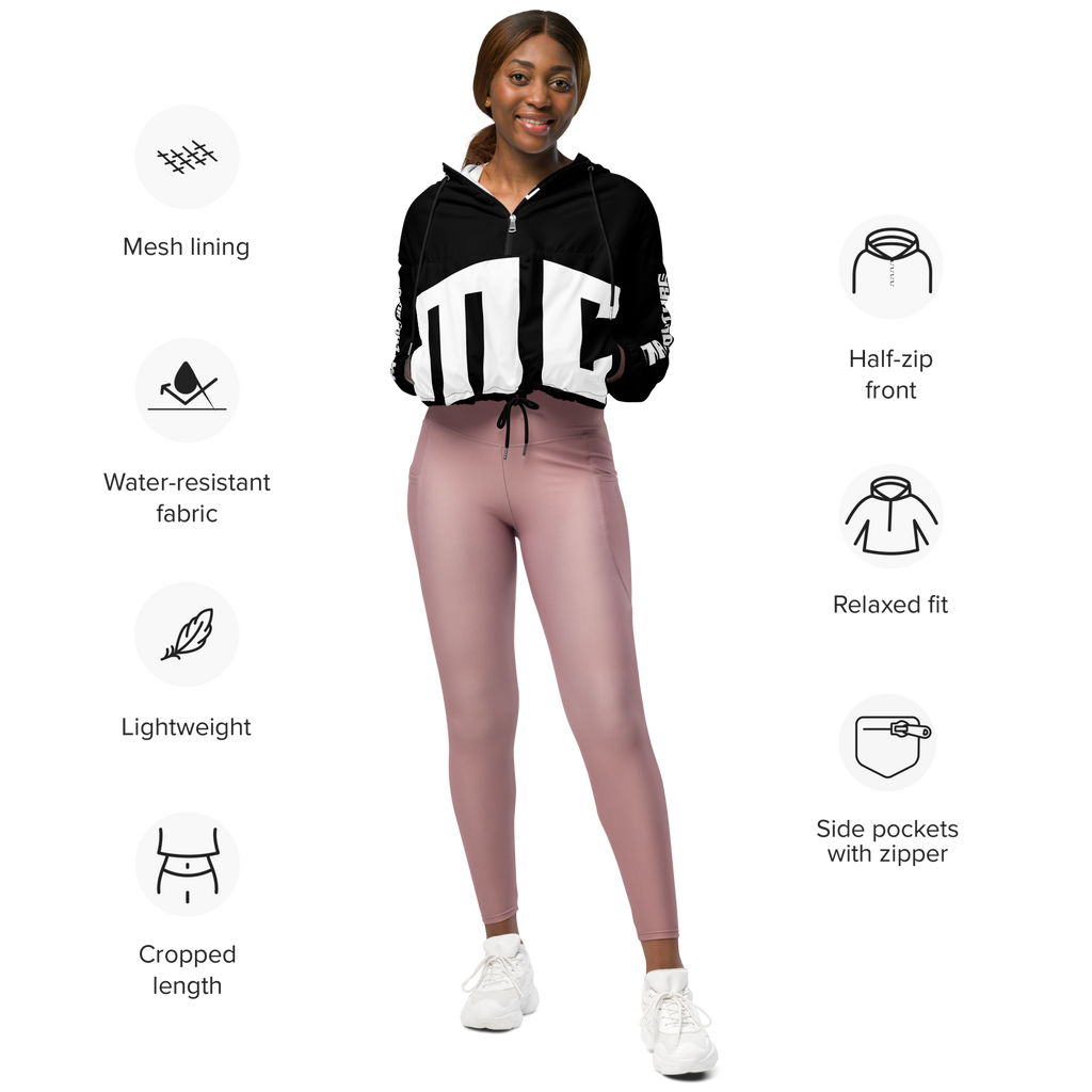 M.C. Studio Black & White 01 Women’s Cropped Windbreaker