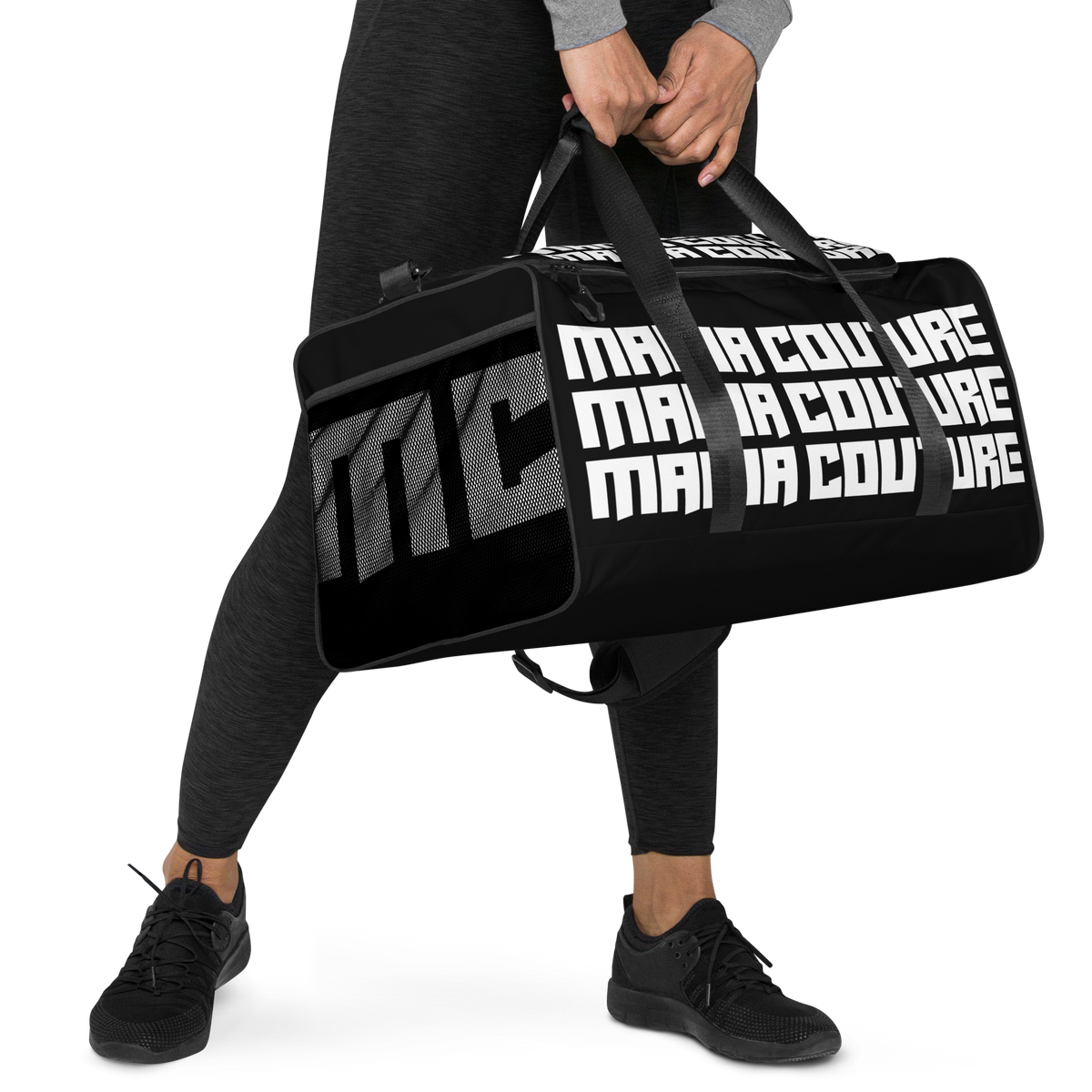 NEW! M.C. Studio Black & White 02 M/L Duffle Bag Gym/Travel